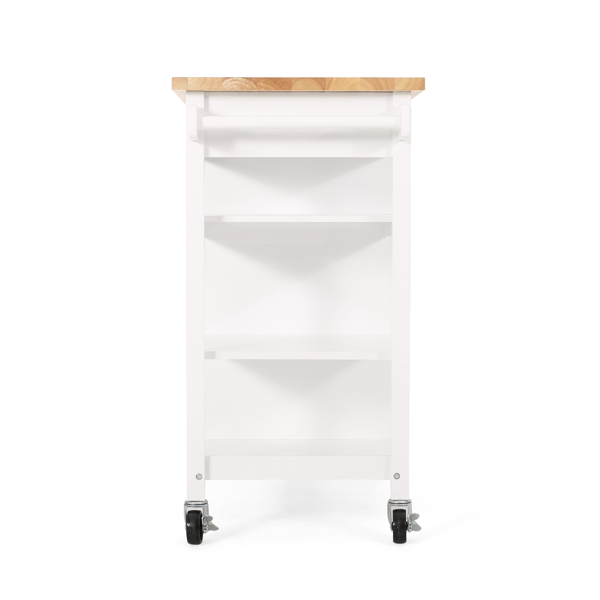 Carmelina Contemporary Kitchen Cart with Wheels