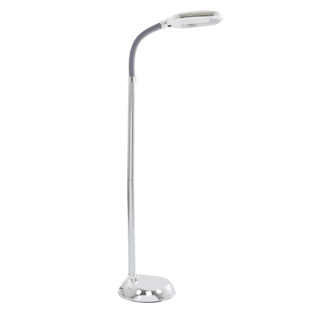 Bendable Gooseneck Natural Daylight Floor Lamp Chrome