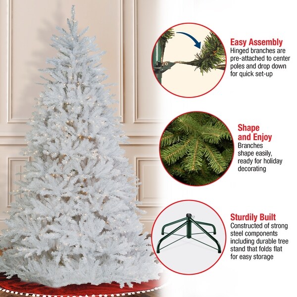 National Tree Company 6.5 ft. Dunhill White Fir Tree with Clear Lights