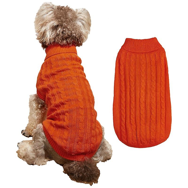 Dog Sweater， Warm Pet Sweaters Dogs Large Dogs， Cute Knitted Classic Cat Sweater Dog Clothes Coat For Girls Boys Dog Puppy Cat(large，light Orange)