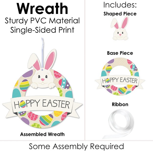 Big Dot Of Happiness Hippity Hoppity Outdoor Easter Bunny Party Decor Front Door Wreath