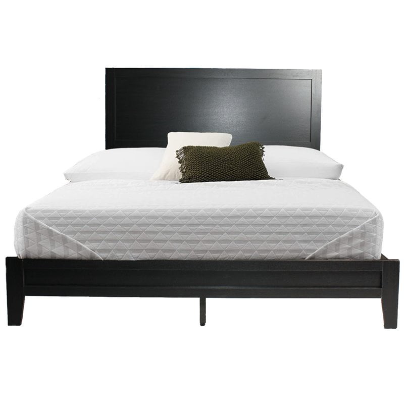 Home Square 2-Piece Set with Queen Platform Bed & Dresser with Lock in Black