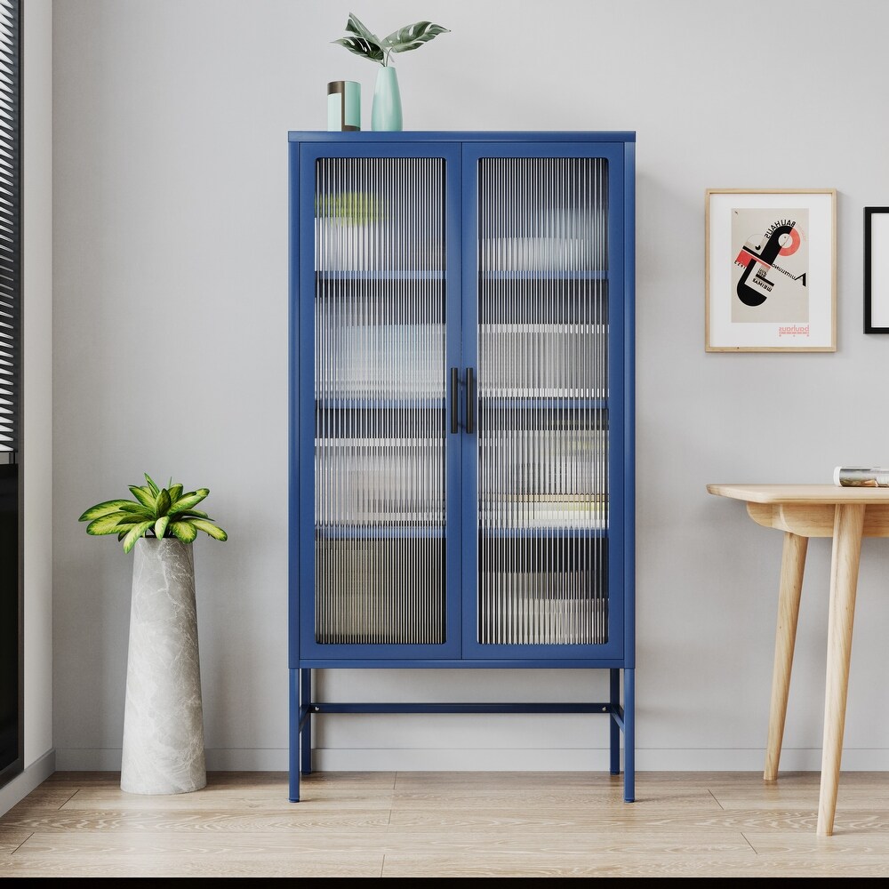 Glass Door with Adjustable Shelves Sideboard