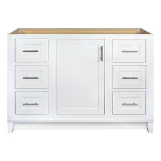 Glacier Bay Kinghurst 48 in. W x 21 in. D x 33.5 in. H Bath Vanity Cabinet without Top in White KHWHT48D