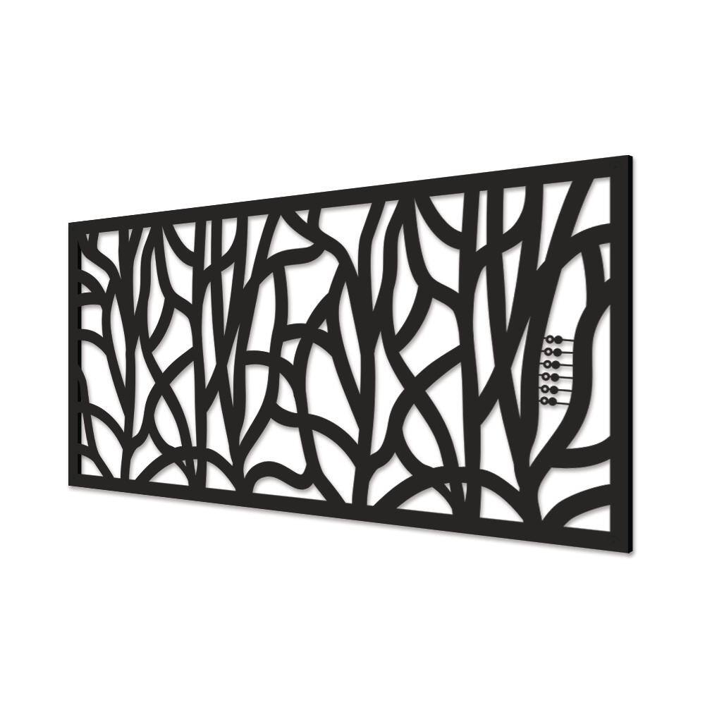 GRID AXCENTS Willow 48 in. x 24 in. Black Polypropylene Multi-Purpose Decorative Panel 62417