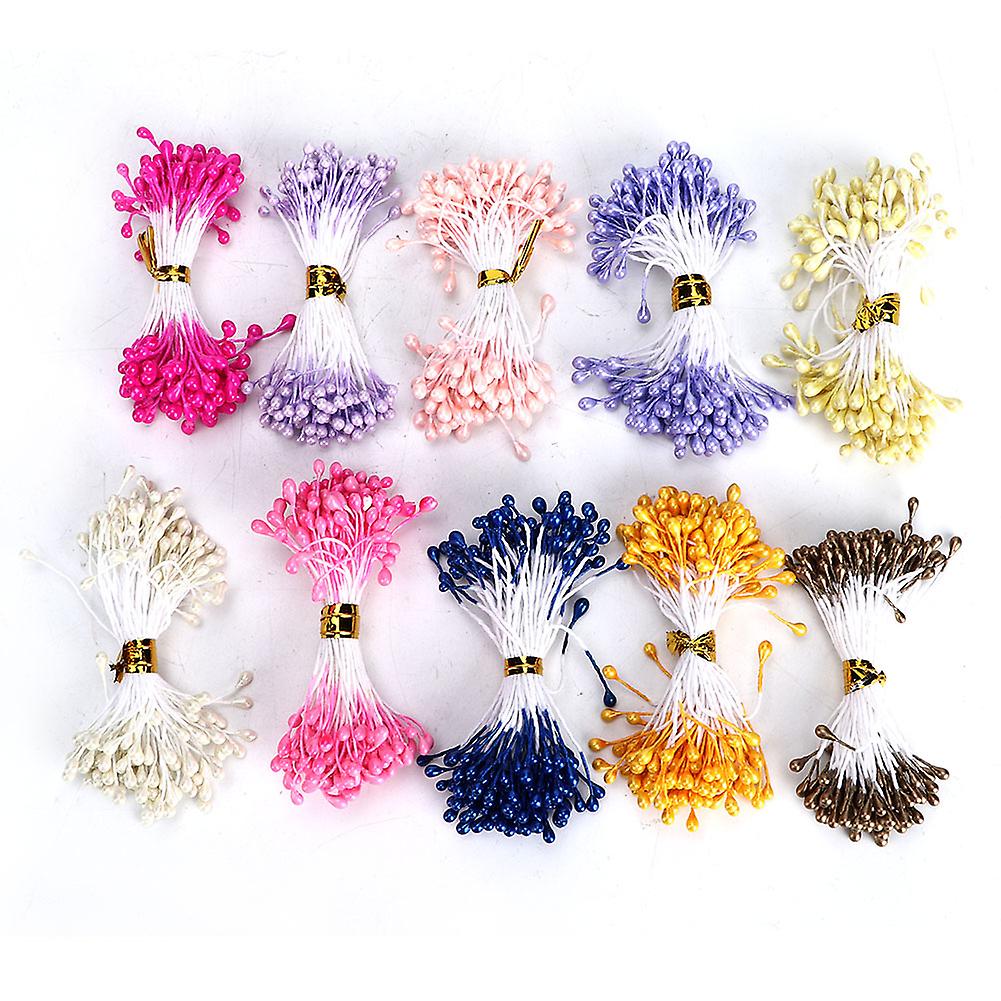 900 Pcs Artificial Flower Stamen Dried Flower Hand Made Stamen Decorative Accessory 3mm