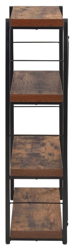 Acme Bookshelf in Weathered Oak and Black Finish 92399   Industrial   Bookcases   by HedgeApple  Houzz