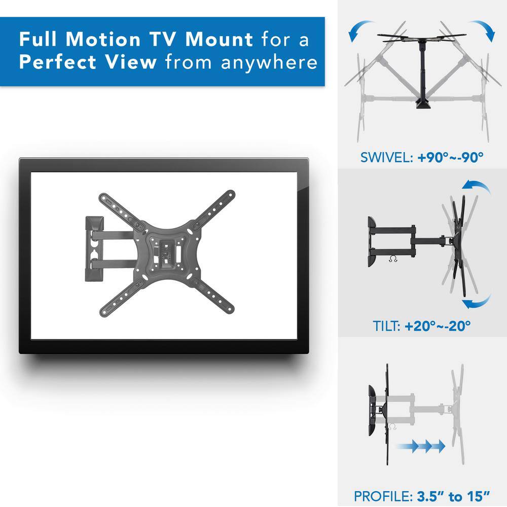 mount-it! TV Wall Mount and AV Shelf Combo for 23 in. to 55 in. Screens MI-894