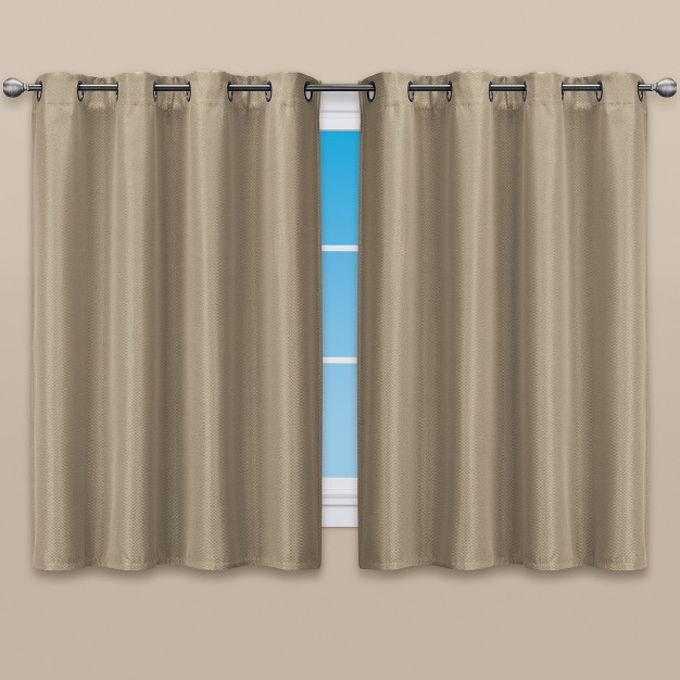 Collections Etc Textured Grommet Top Short Blackout Curtain Panel