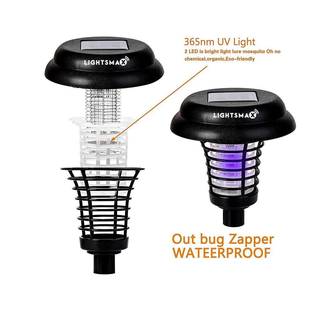 LIGHTSMAX Solar Mosquito Insects Zapper Outdoor LED Pathway Garden Light (4-Pack) BZ47X4