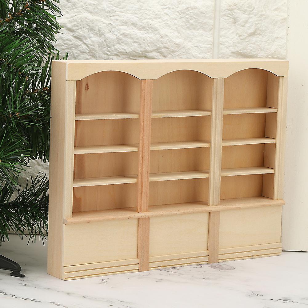 1:12 Dollhouse Miniature Simulated Bookcase Cabinet Mini Furniture Model Toy Accessorywood Color Bookcase