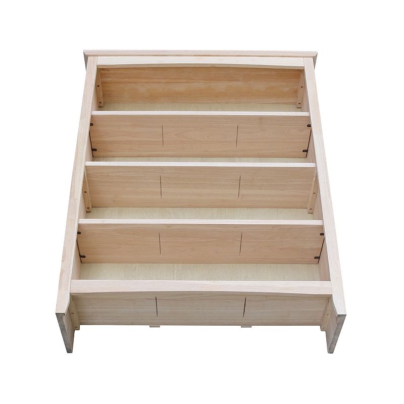 International Concepts Shaker Unfinished 4-Shelf Bookcase