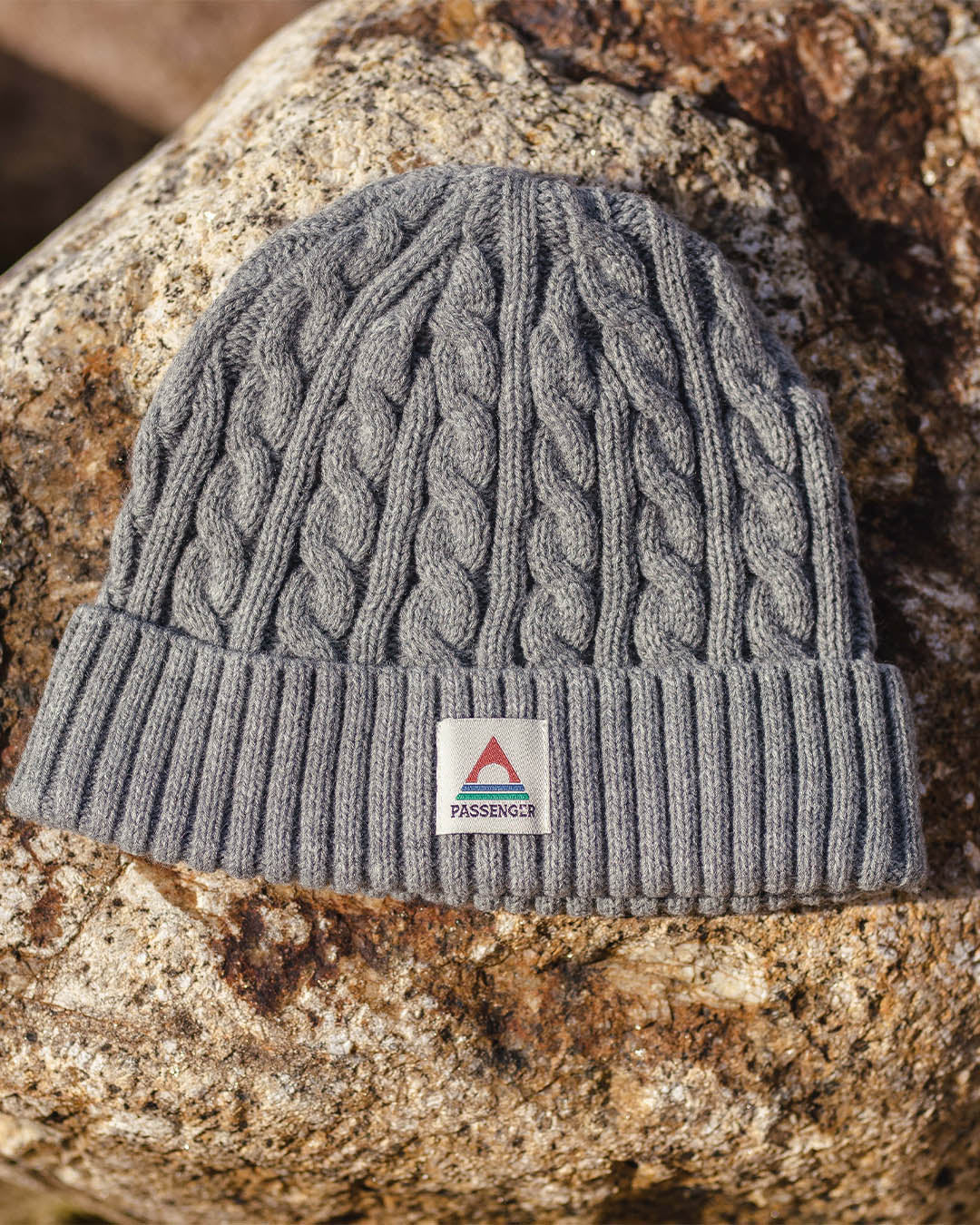 Fireside Cable Knit Beanie - Grey Marl