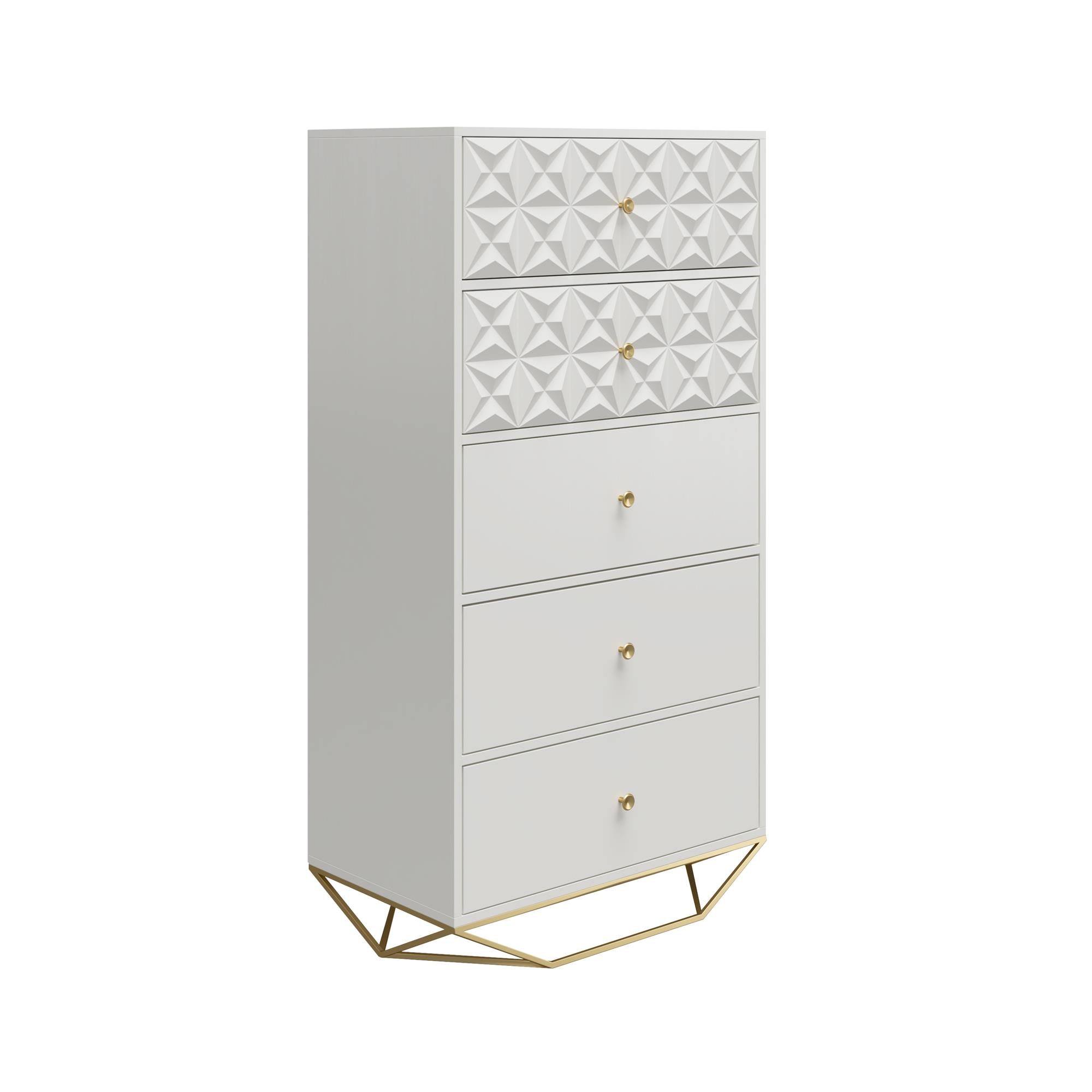 CosmoLiving by Cosmopolitan Blair 5 Drawer Dresser, White