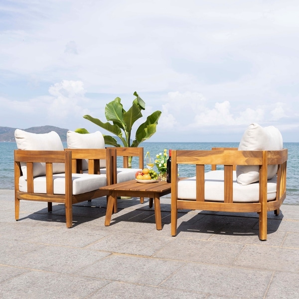 Safavieh Outdoor Living Owen 4 Pc Set / Natural/Taupe