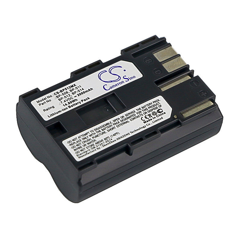 Canon DMMV100X DMMV100Xi DMMV30 DMMV40 2000mAh Replacement Battery BatteryClerkcom Camera