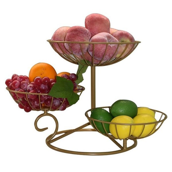 3-Tier Multifunctional Metal Fruit Storage Basket Stand Detachable