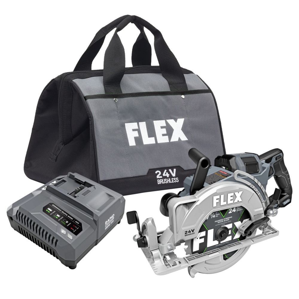 FLEX 24V 7 1/4 Circular Saw Rear Handle Stacked Lithium Battery Kit ;