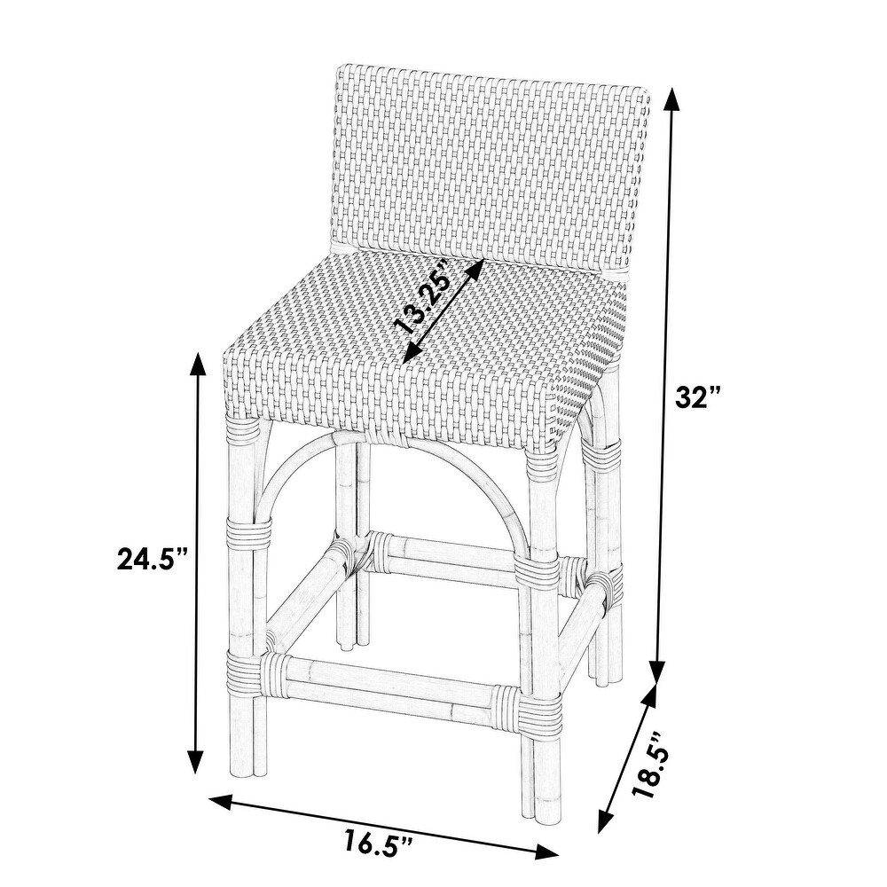 Serienna Rectangular Rattan Low Back 24.5\