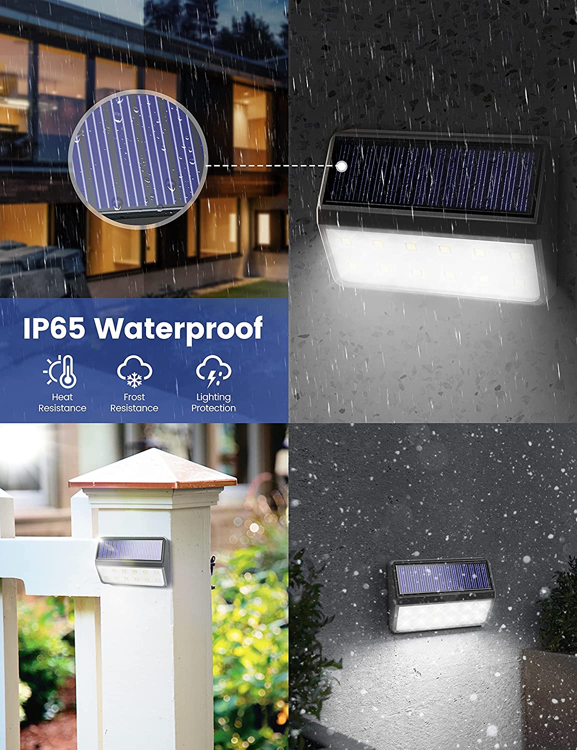 Solar Wall lights Outdoor, Solar Powered Wall Light LED Lamp, Landscape Lighting Pathway Lights,for Yard, Garden, Lawn, Porch, Walkway, Pool