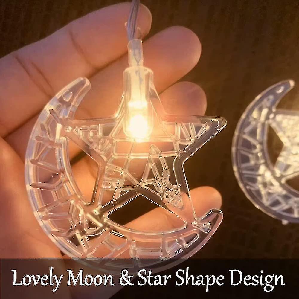 Moon Star Fairy String Lights， 9.84ft 20 Led Star Moon Decorative Lights For Home Garden Indoor Outd