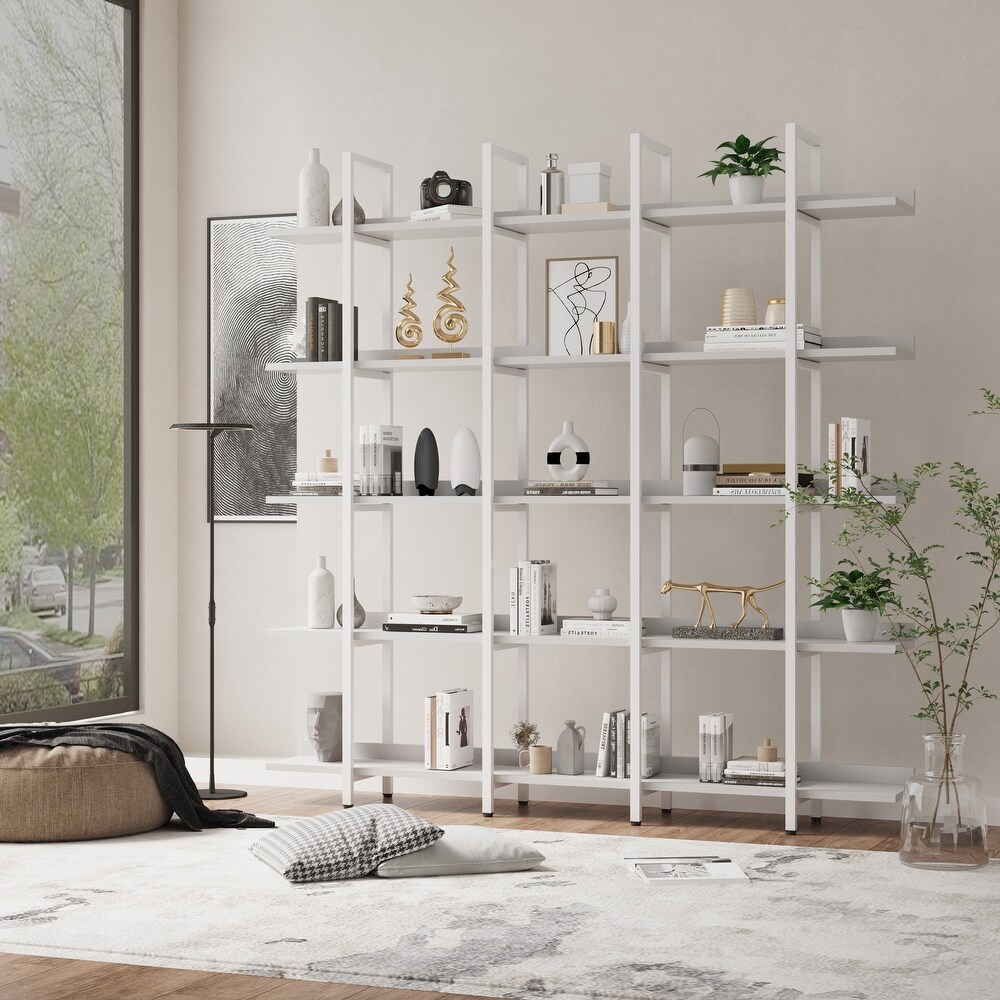 5 Tier Bookcase with Metal Frame  MDF Board