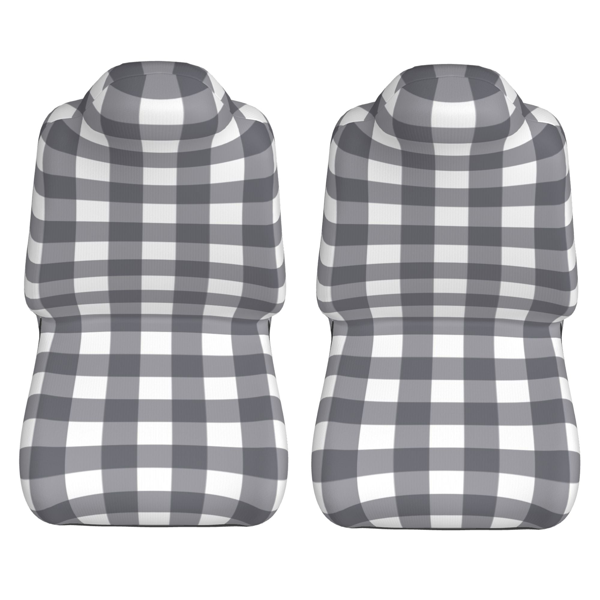 ZICANCN Car Seat Cover Gray Gingham Print Car Front Seat Covers Protectors ， Automotive Seat Covers for Cars Trucks Suv