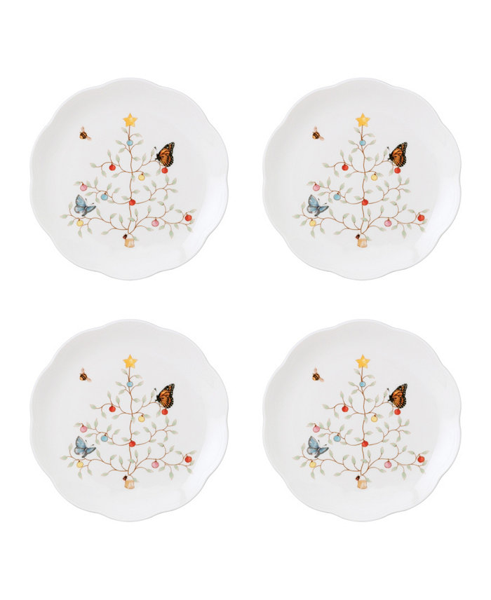 Lenox Butterfly Meadow Seasonal Dessert Plate Set 4 Piece