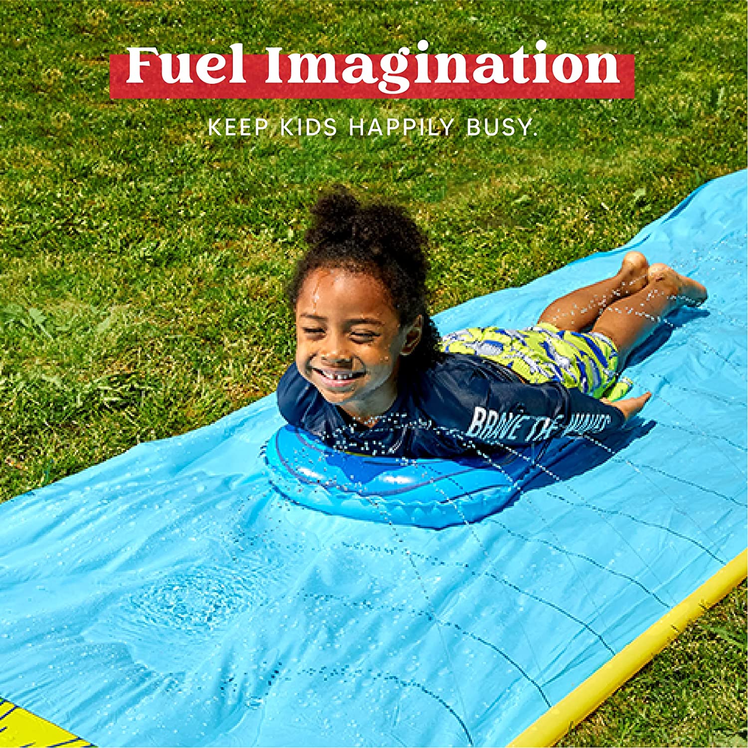 Terra 19.2ft x 35.5in Water Slide with 1 Bodyboard, Summer Toy with Build in Sprinkler for Outdoor Water Toys Fun Play