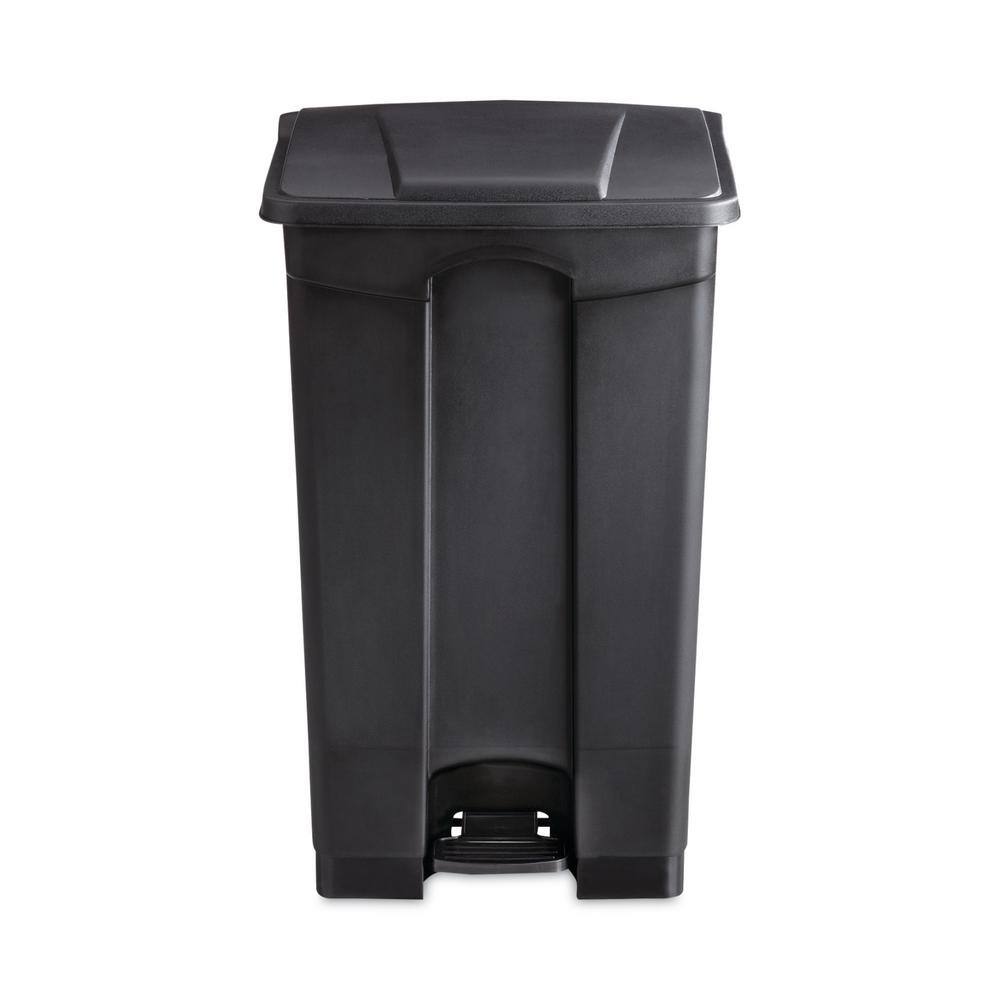 Safco 23 Gal. Black Large Capacity Step-On Plastic Household Trash Can SAF9923BL