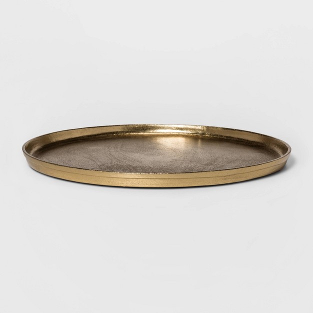 Round Aluminum Tray Gold