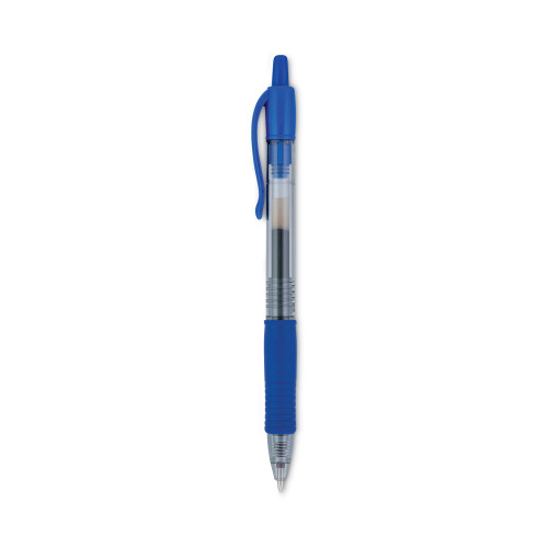 Pilot G2 Premium Retractable Gel Pen， 0.5mm， Blue Ink， Smoke Barrel， Dozen (31003)