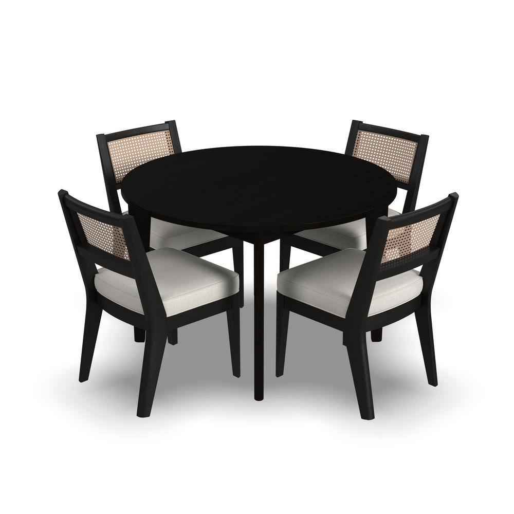 HOMESTYLES Brentwood Black Round Dining Set Seats 4 5581-325