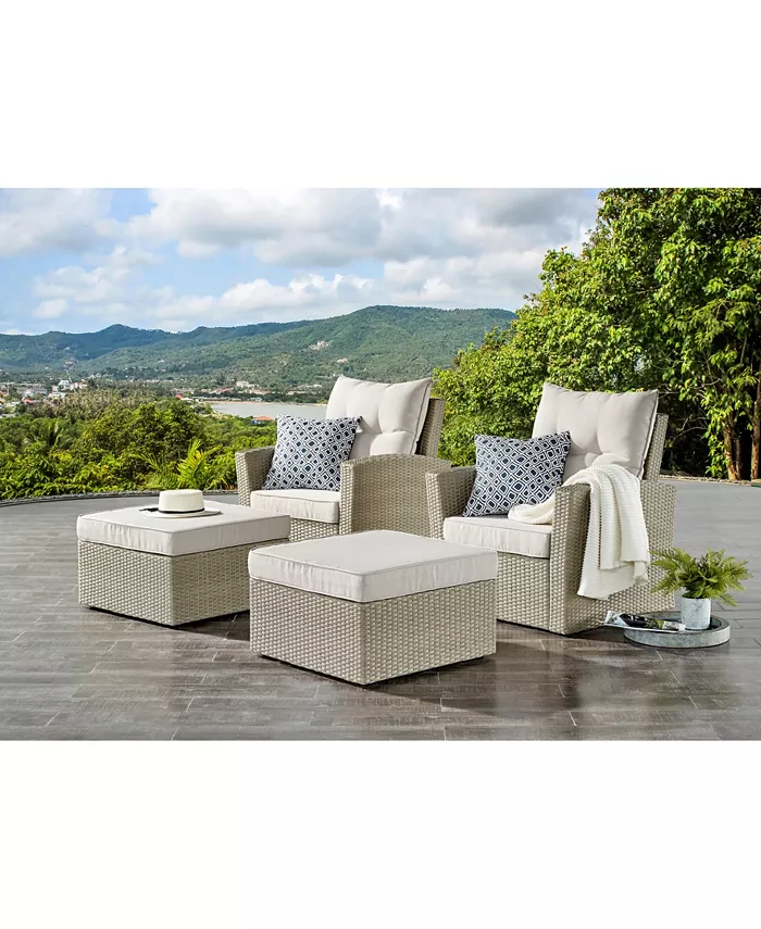 Alaterre Furniture Canaan All-Weather Wicker Outdoor Armchair with Cushions