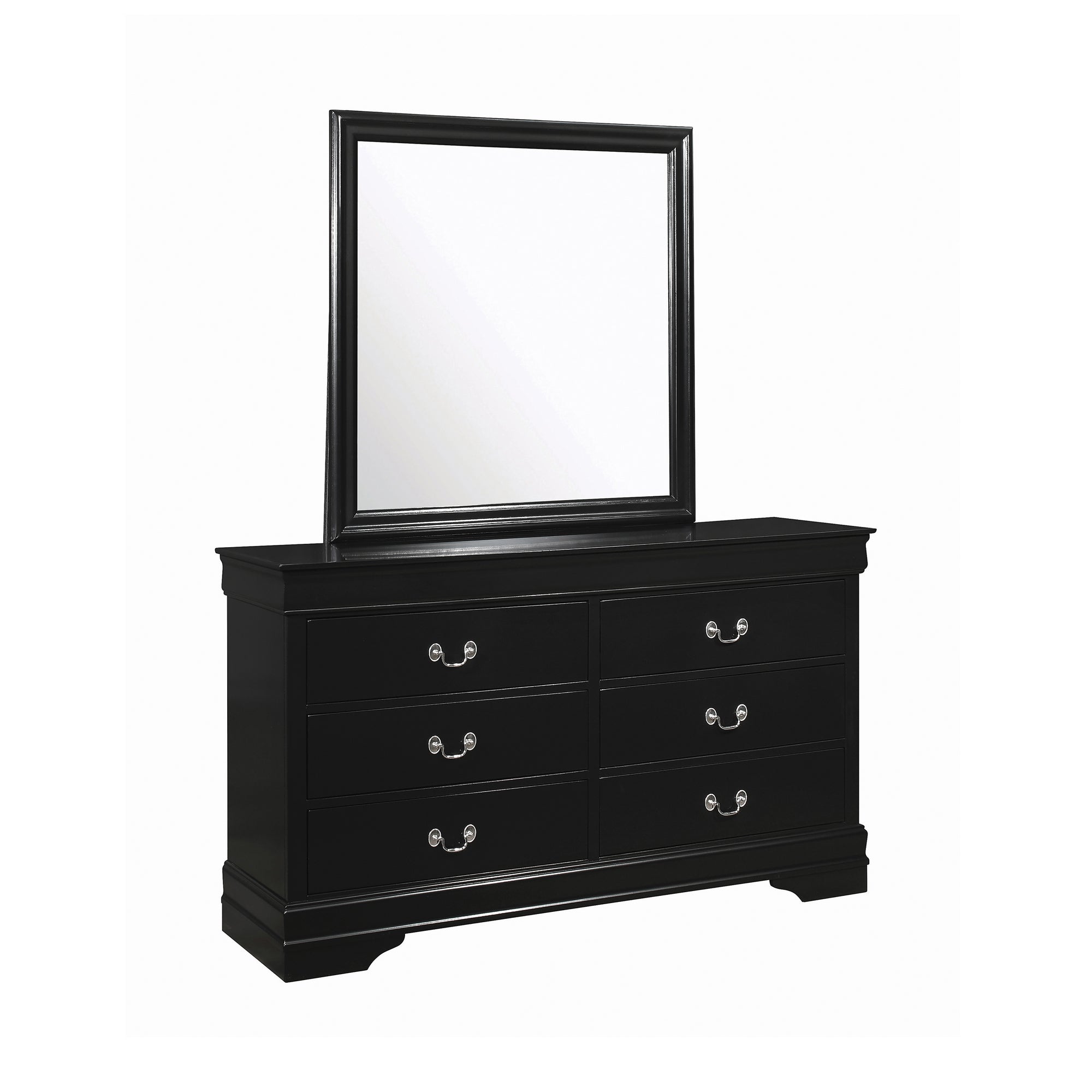 Louis Philippe 6-drawer Dresser Black