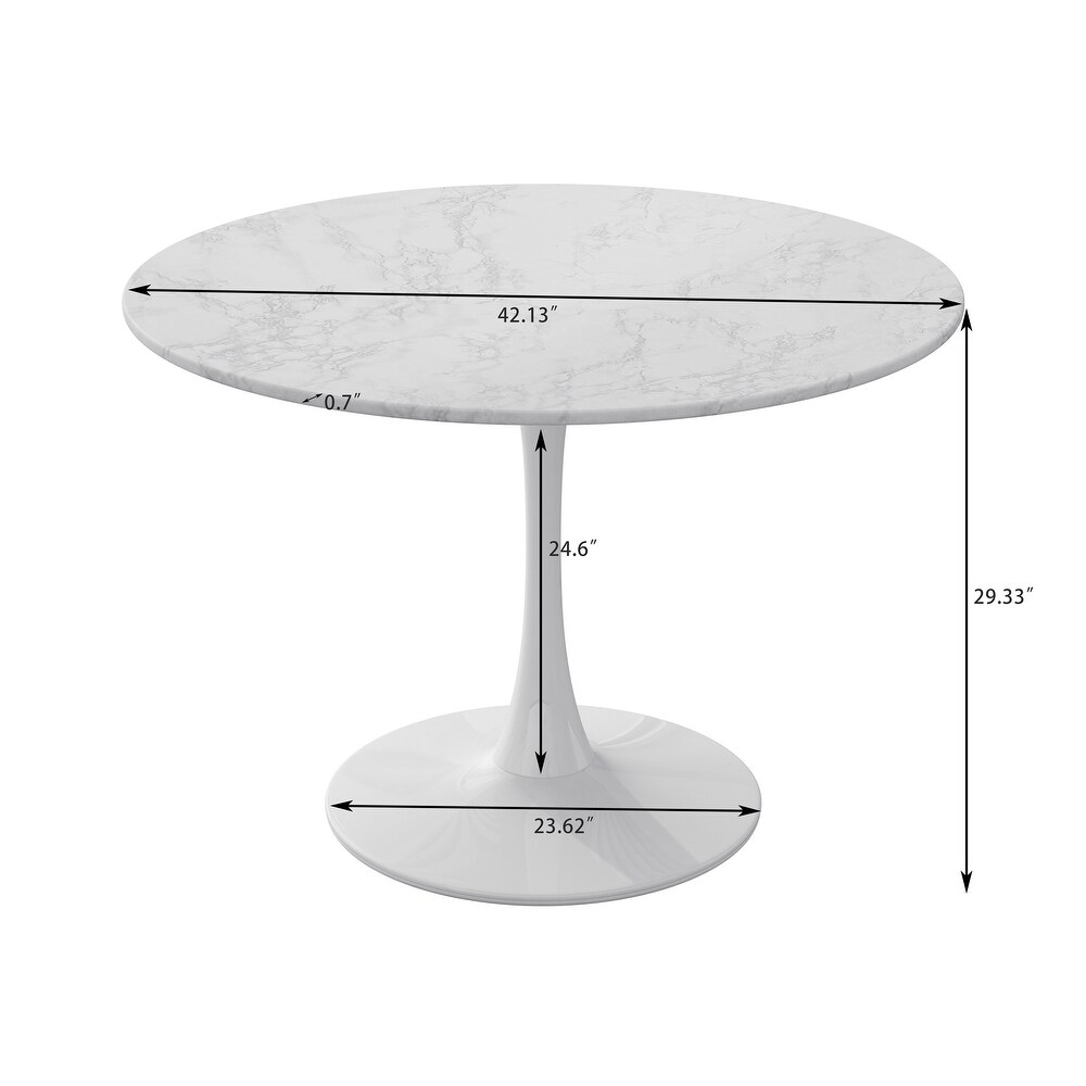 Modern Round Dining Table with Marble Table Top