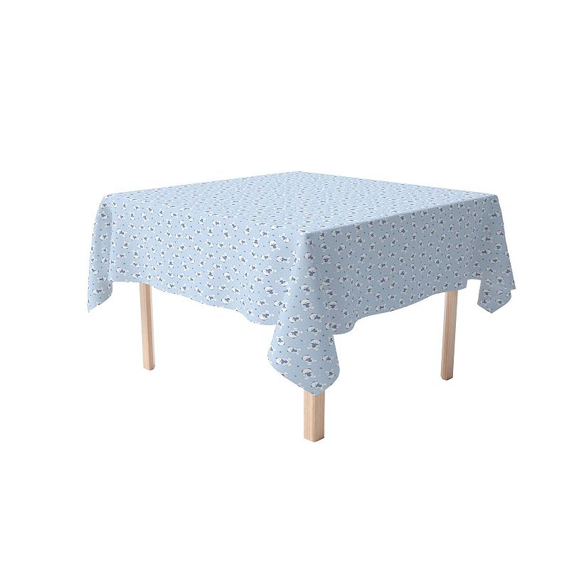 Square Tablecloth， 100% Polyester， 54x54， Blue Teddy Bears