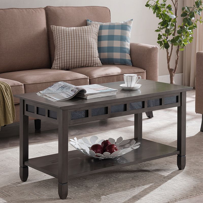 Leick Furniture Rustic Slate Finish Coffee Table