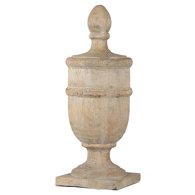 Whitewashed Finial Decorative Figurine