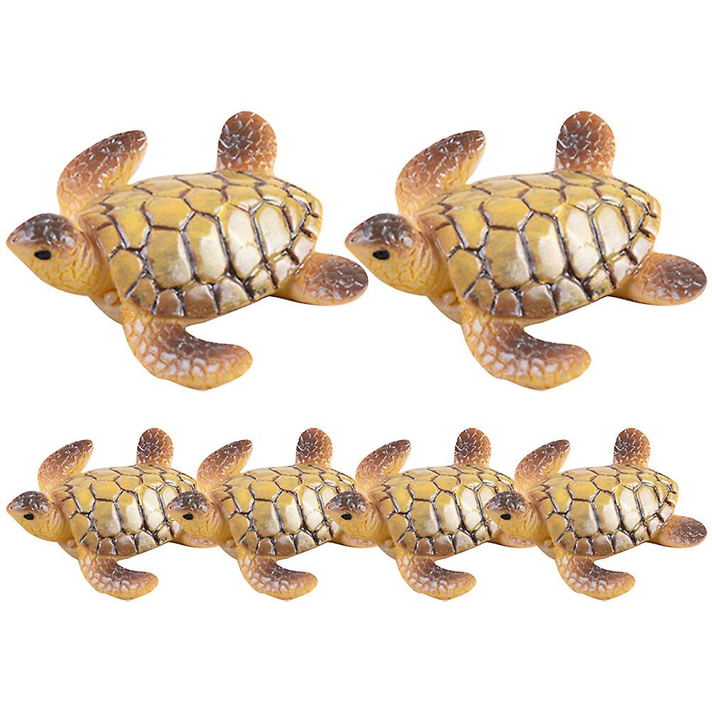 6pcs Miniature Turtle Figurine Turtle Status Micro Landscape Turtle Decorations