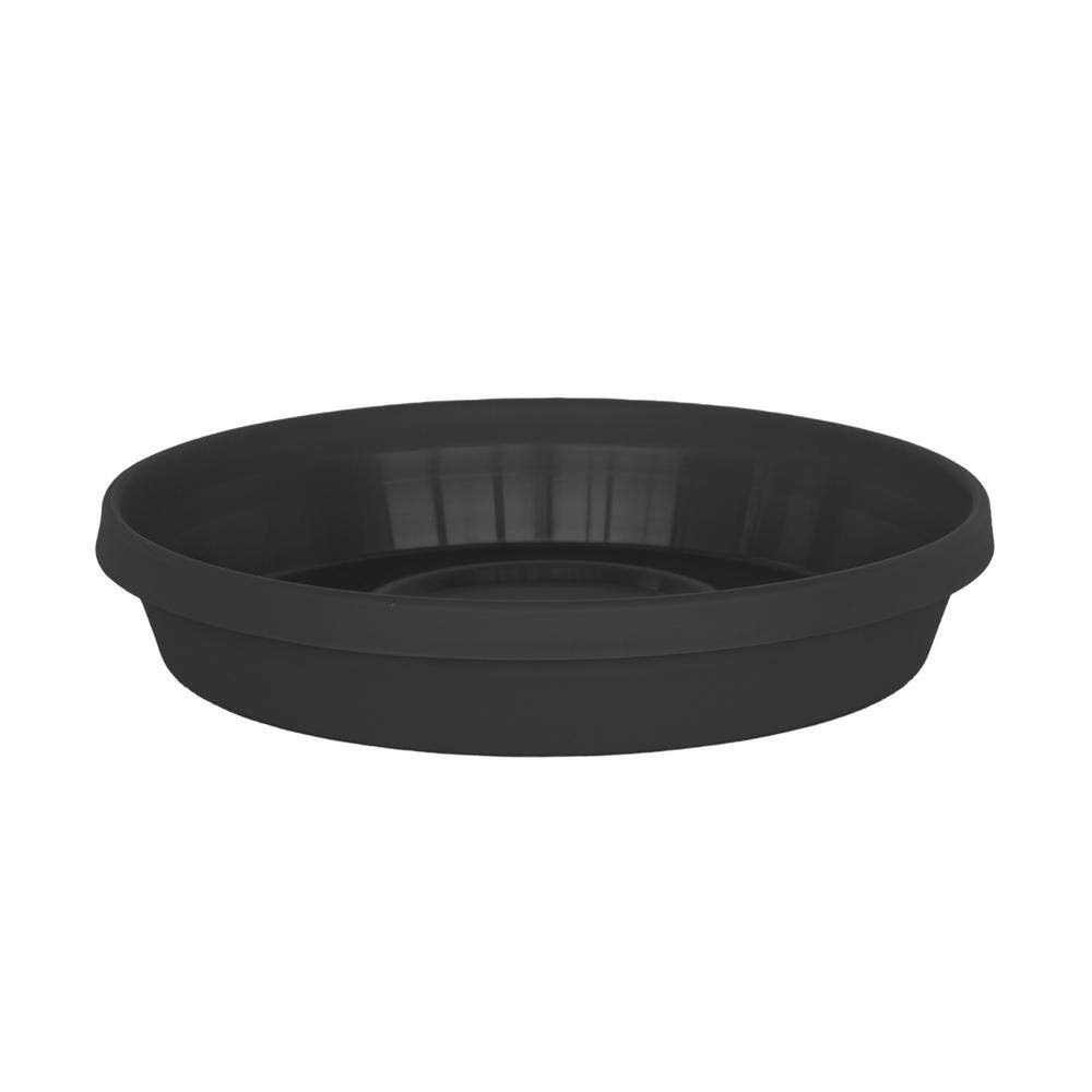 Bloem Terra 20 in. Black Plastic Planter Saucer Tray STT2400