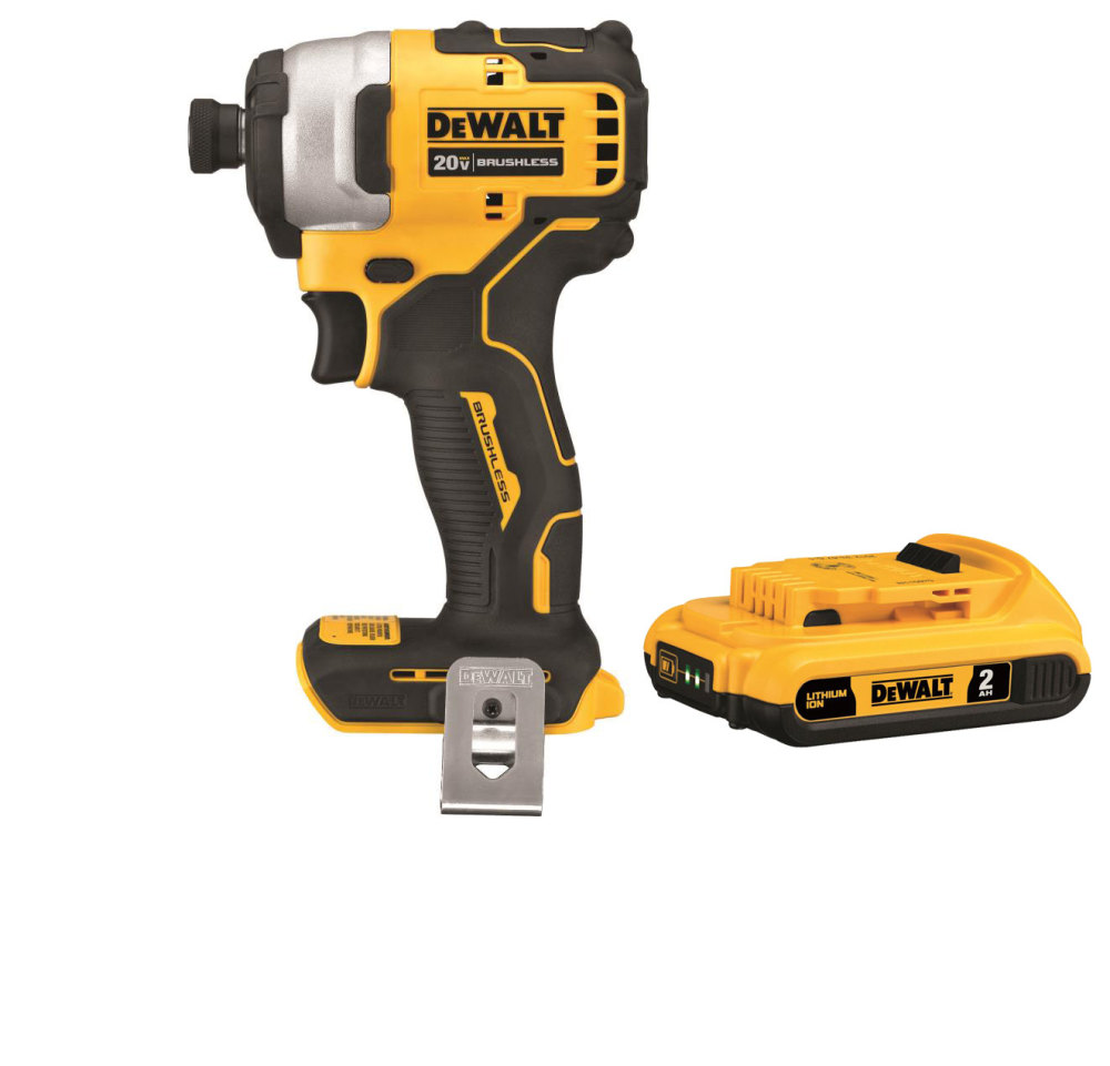 DEWALT 20V MAX* Atomic Compact 1/4in Impact Driver with 2Ah Battery Bundle DCB203-DCF809B from DEWALT