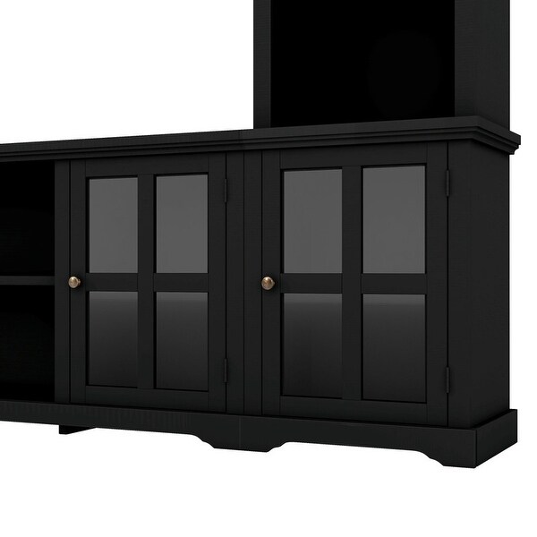 Modern TV Stand Entertainment Wall Unit with Bridge for TVs Up to 70