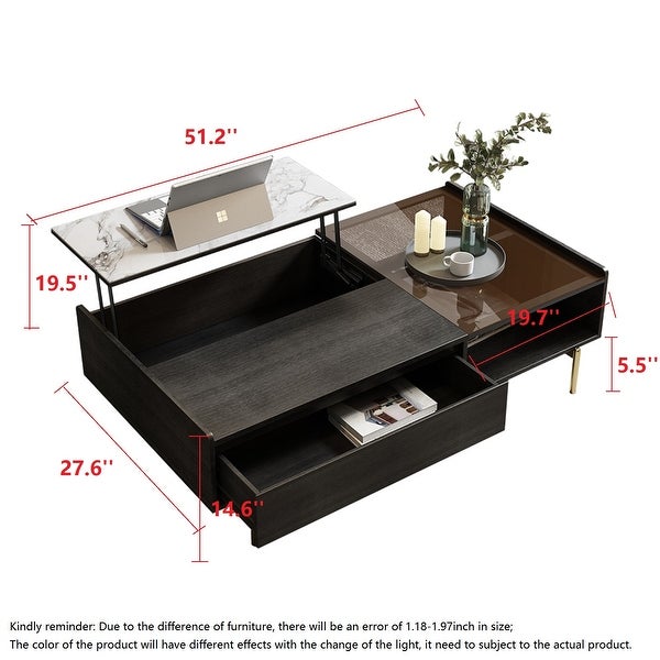 JASIWAY Lift Top Coffee Table with Hidden Compartment