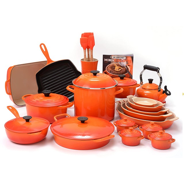 Mixed 20 PCs Cast Iron Cookware Set