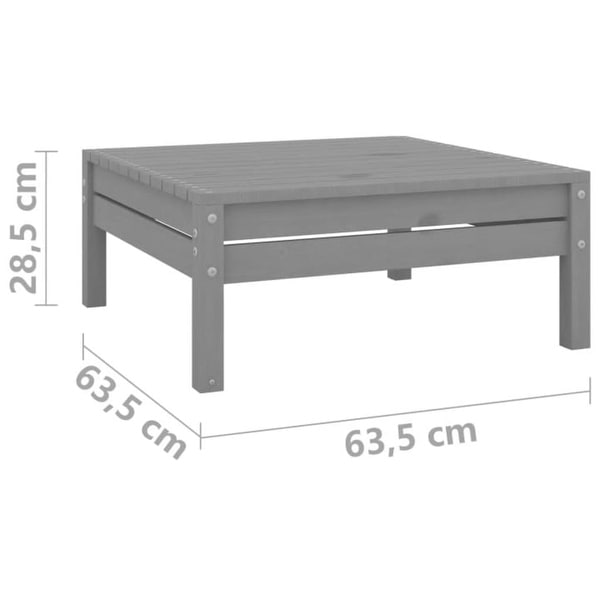 vidaXL Patio Footstool Gray Solid Pinewood