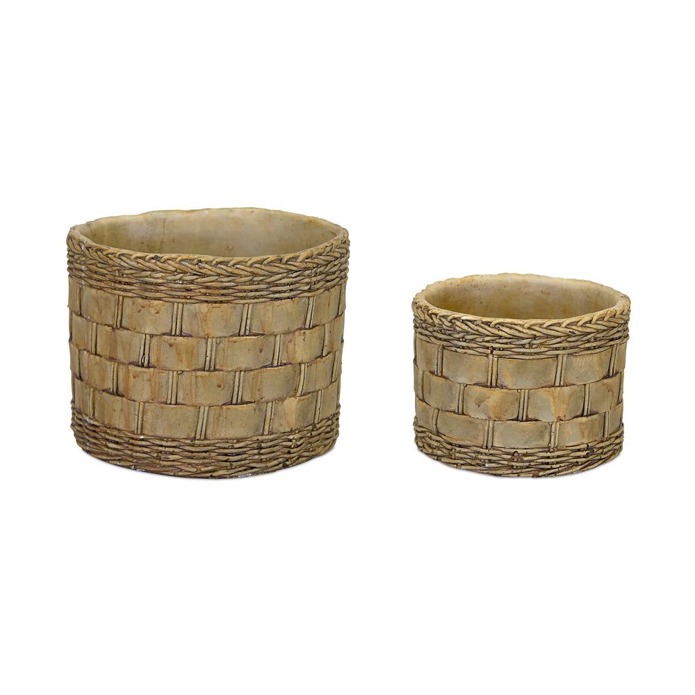 Melrose Basket Planter Table Decor 2-piece Set