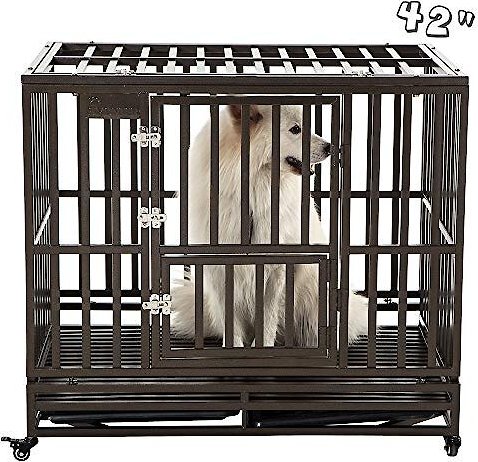 SMONTER Heavy Duty Strong Metal I Shape Dog Crate