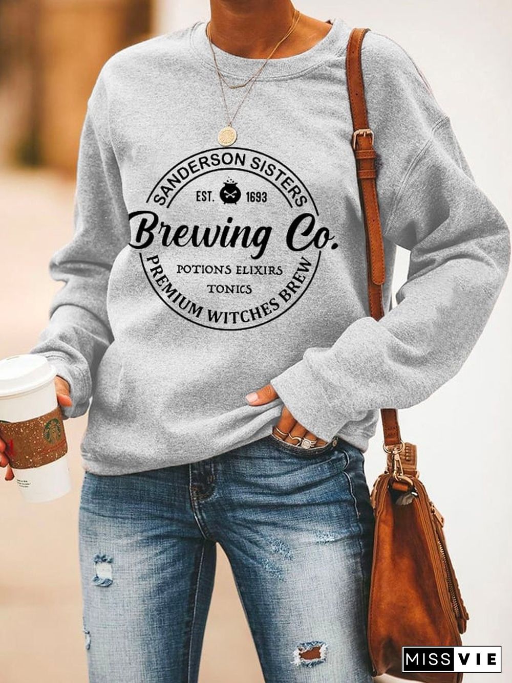 Women's Funny Halloween Sanderson Sisters Brewing Co. Casual Sweatshirt