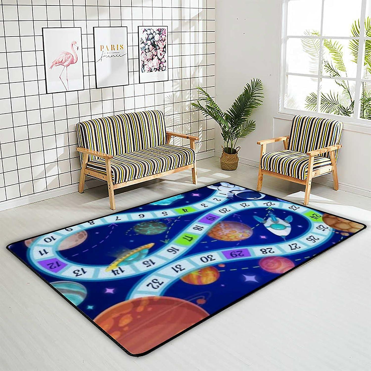 Soft Area Rugs Galaxy New Horizons Of The Solar System Floor Carpet Mat For Kids Playing Room Hardwood Floor Living Room 60x39in